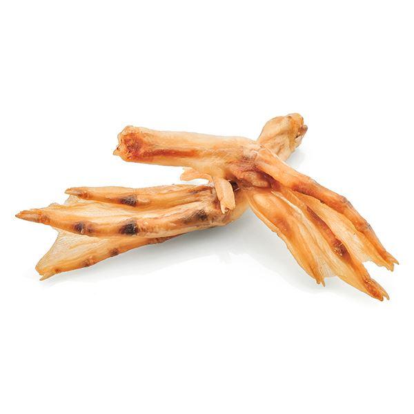 A pack of 25 Best Bully Sticks Duck Feet Dog Treats, ideal as protein-rich chews or dental treats for dogs, displayed on a white surface.