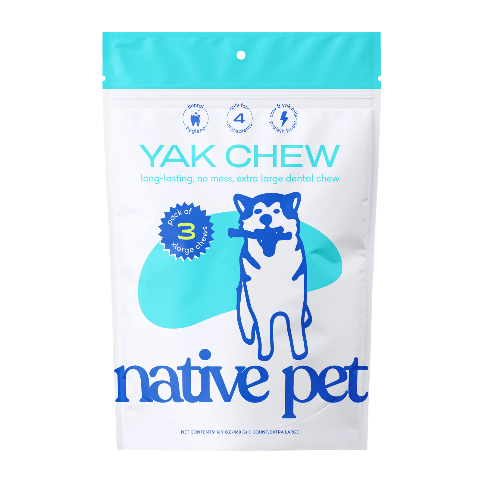 Native Pet Yak Chews for Dogs - Product Render [hide] for SHP-3451-124FBE