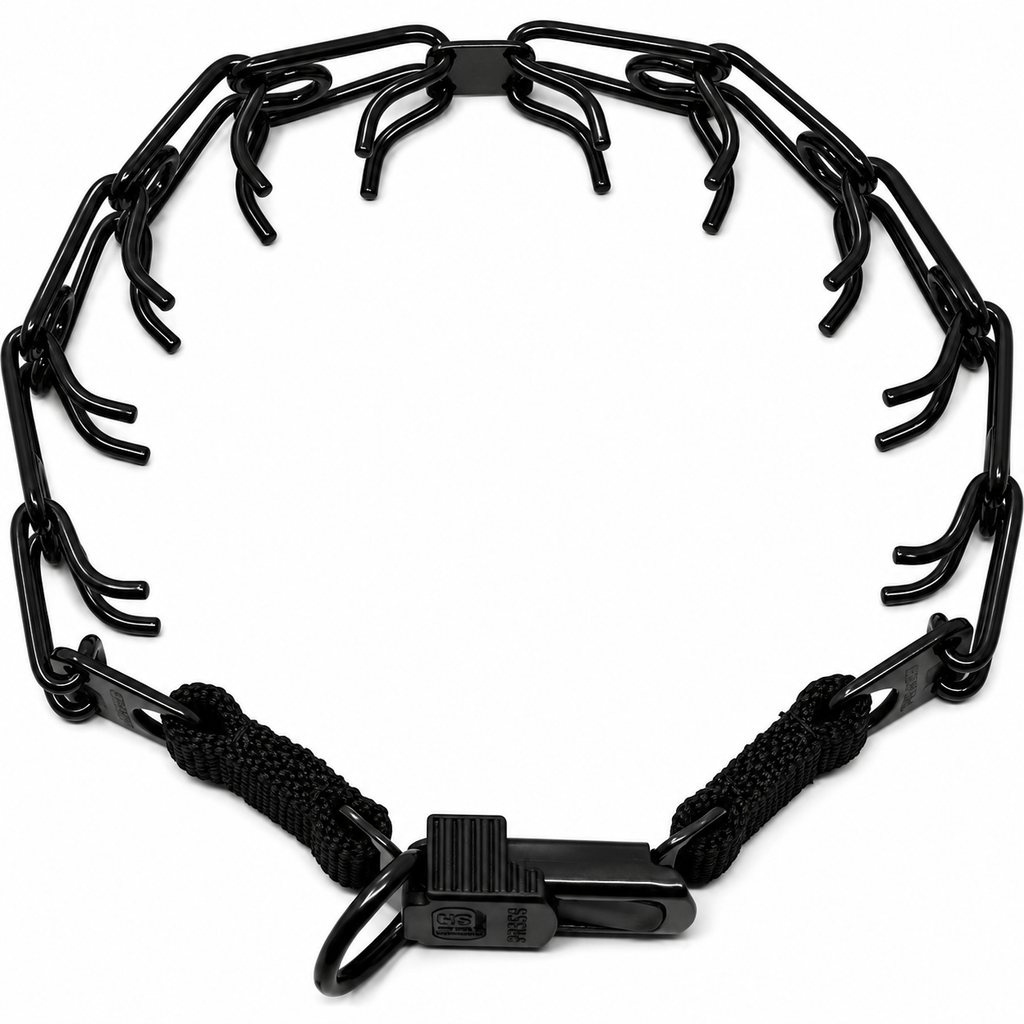 Black Stainless Steel Prong Dog Collar product image 1