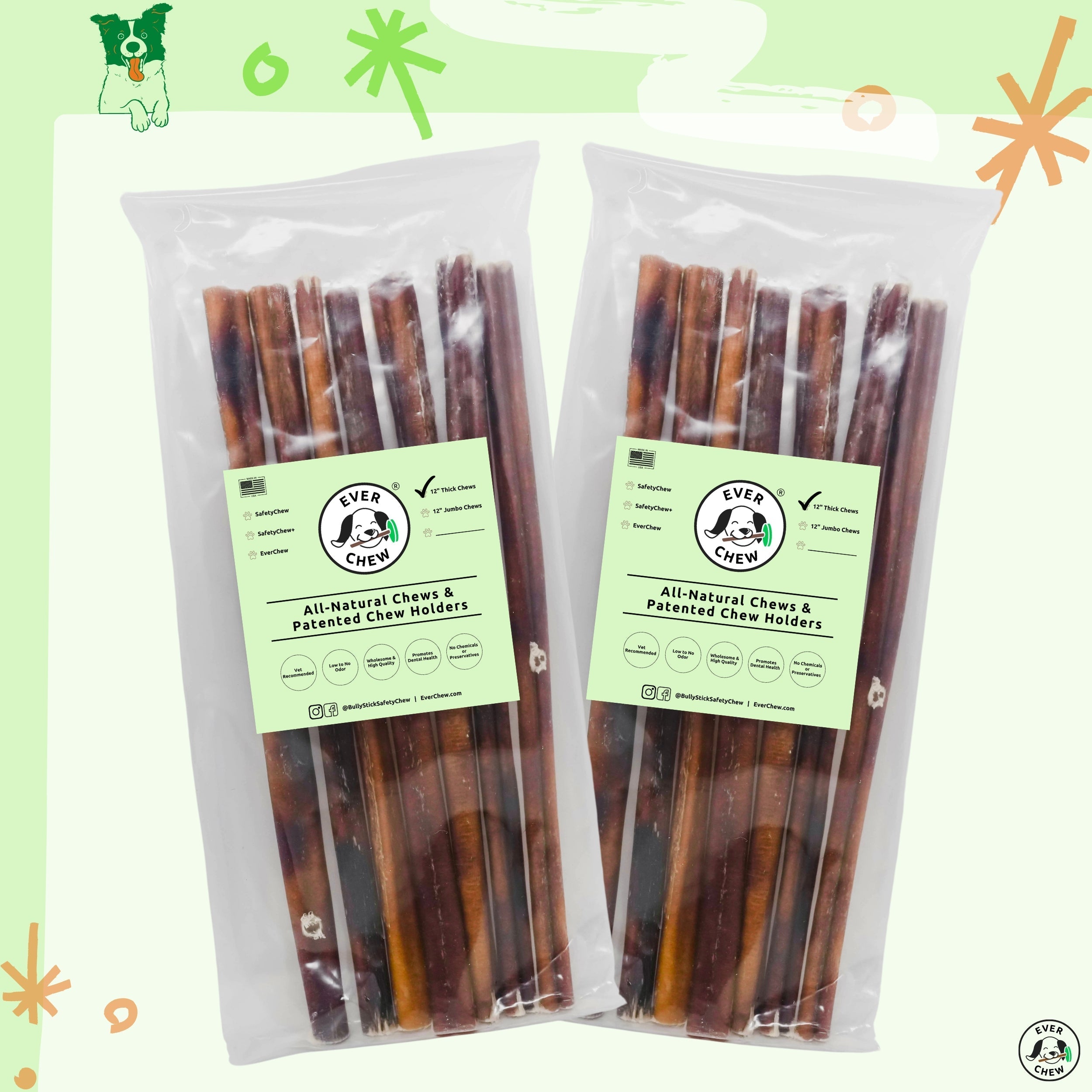 Thick 12-inch bully stick 32-pack bulk offering