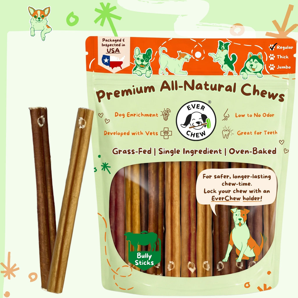Natural Bully Stick Refill Pack, 6 Inch / Regular | fits the smaller SafetyChew / 7