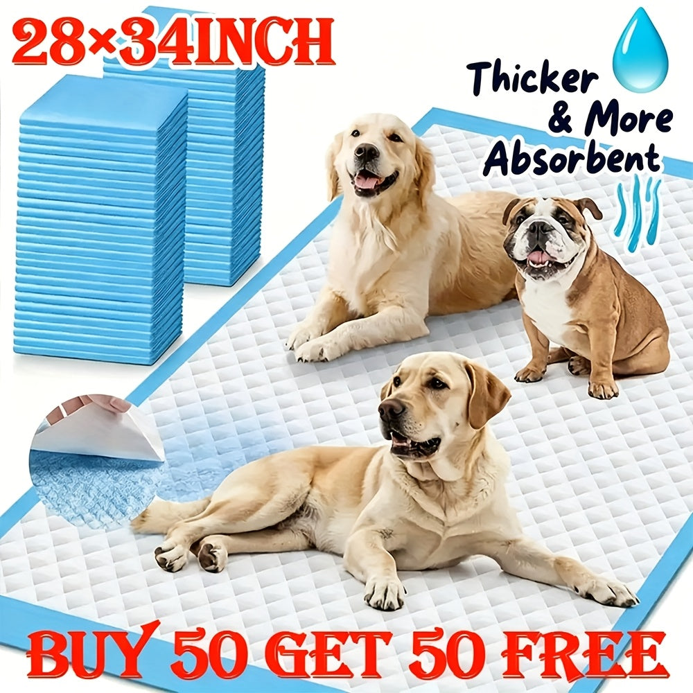 (Quick Arrival) 80/100pcs Enlarged And Thickened High-quality Super Absorbent Dog Pee Pad, 28inch*34inch/23.62*23.62in Is Suitable For Medium And Large Dogs, Easy To Clean, And A Must-have For Camping Home Dogs