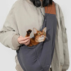 Pet Sling Carrier Bag for Comfortable Hands-Free Walks, Bike Rides, and Everyday Outings with Secure Pocket