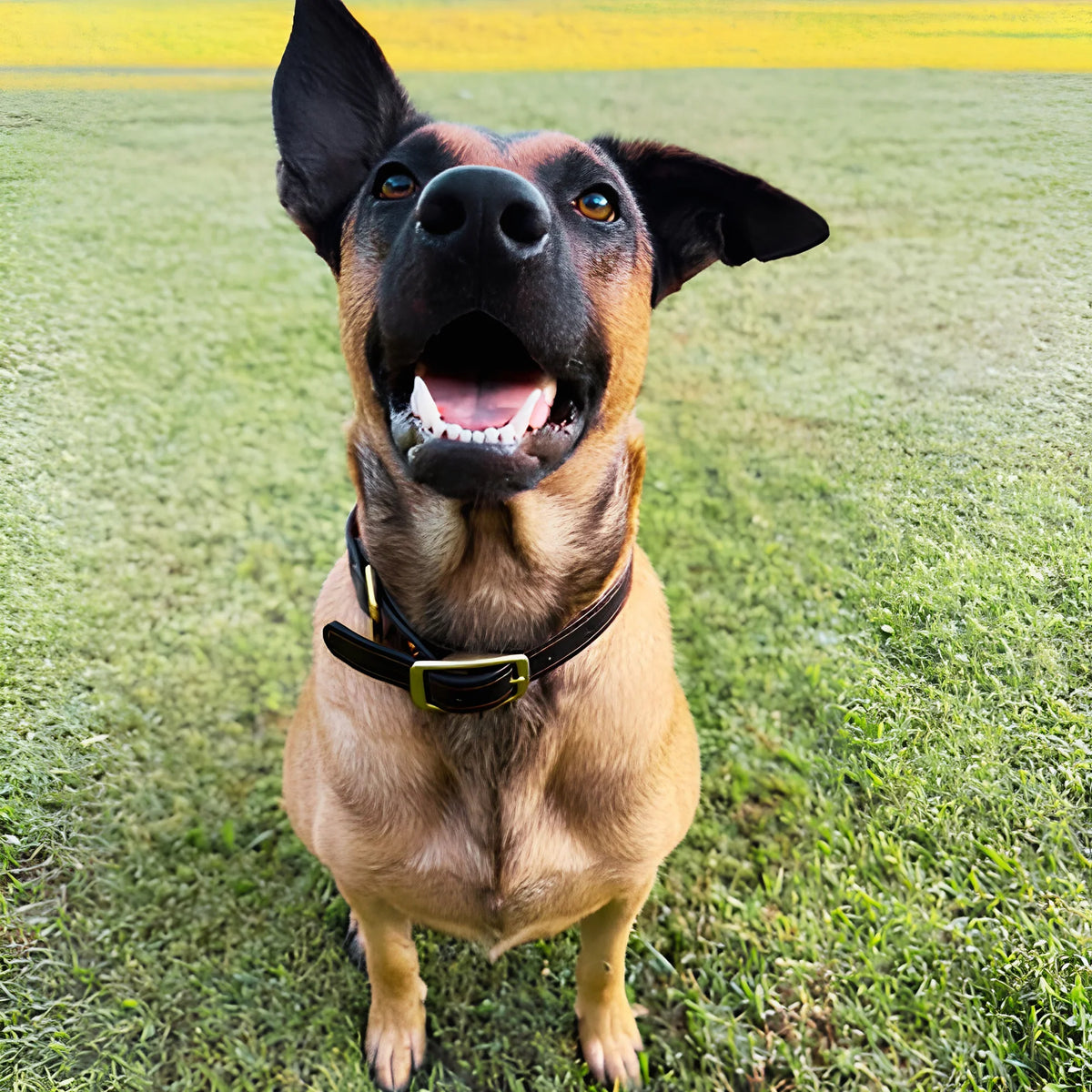 Leather Dog Collar for Strong, Comfortable Handling: Padded Veg-Tanned Design with Brass Hardware