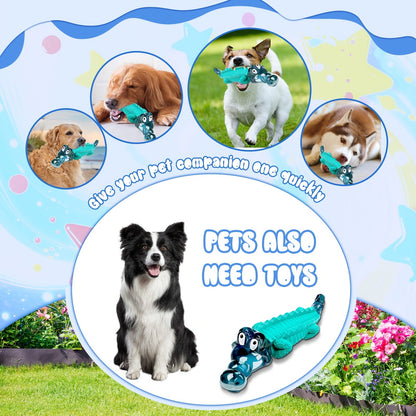 Indestructible Dog Chew Toy for Large & Medium Dogs - Tough Rubber Crocodile Chew Toy with Milk Flavor & Dental Ridges, Durable Dog Toys for Aggressive Chewers 20-100 lbs, Reduces Anxiety & Boredom