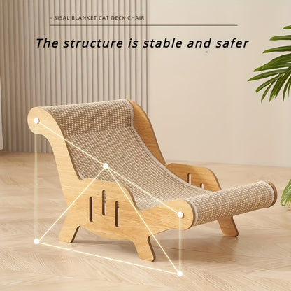 Cat Scratcher Lounge Pad Large Upgraded Sisal for Indoor Cats - Durable Stable Cat Furniture Scratch Board & Resting Mat, Combo Set Available with Leash & Collar