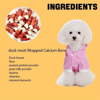 Duck Wrapped Dog Treats – Natural Duck Calcium Bones & Dried Chicken Breast, High Protein Digestible Chewing Rewards for Small Medium Large Dogs, Healthy Training Treats 203g