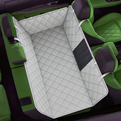 Dog Car Seat Cover for Back Seat - Waterproof Oxford & TPU Pet Seat Protector with Anti-Slip Base, Side Flaps, Seat Belt Openings & Mesh Window, Machine Washable Dog Car Cover for SUVs & Vehicles
