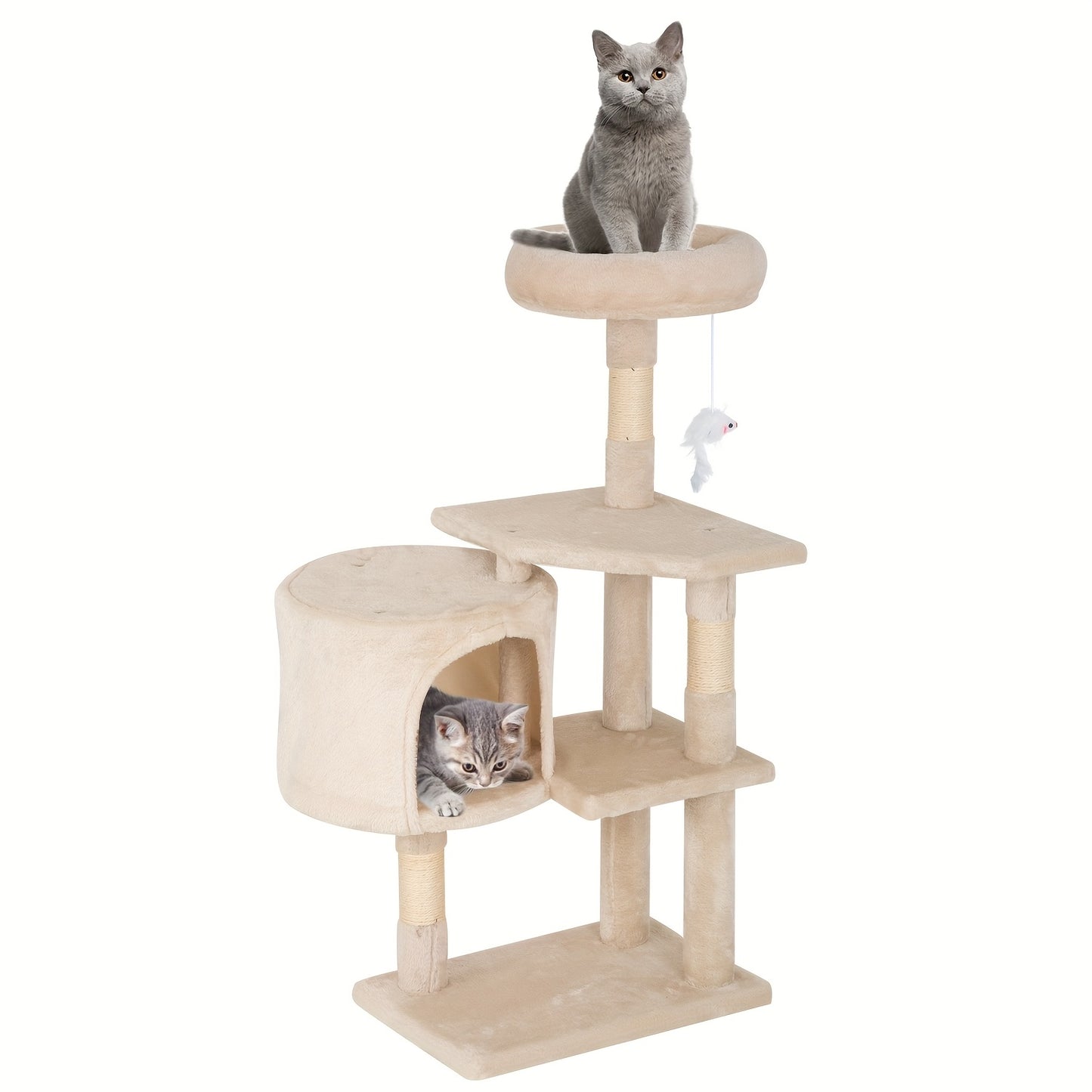 Cat Tree Tower Multi-Layer with Scratching Post, Perch Platforms & Cat Apartments – Tall Cat Climbing Frame for Indoor Cats, Space-Saving Design, Heights 36–80 Inch, 6 Colors