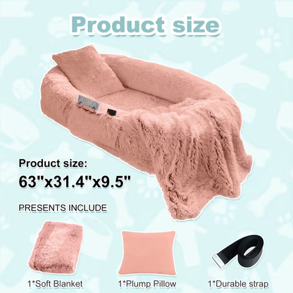 Human Dog Bed Extra Large - 70x44x11 Inch Washable Faux Fur Orthopedic Dog Bed for People & Pets, Non-Slip Giant Dog Bed with Removable Cover, Napping Lounger for Adults & Dogs in Multiple Colors