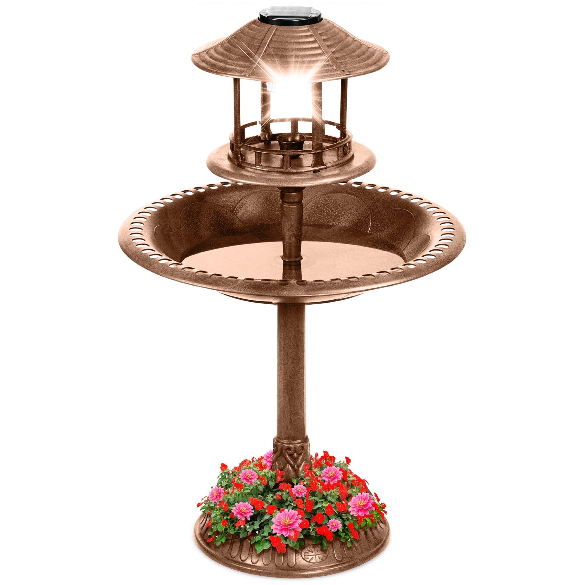 Solar Lighted Pedestal Bird Bath product image 15