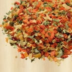 Blended Happy Dog Food Vitality Grain Free dehydrated base mix before packaging made from real whole food ingredients
