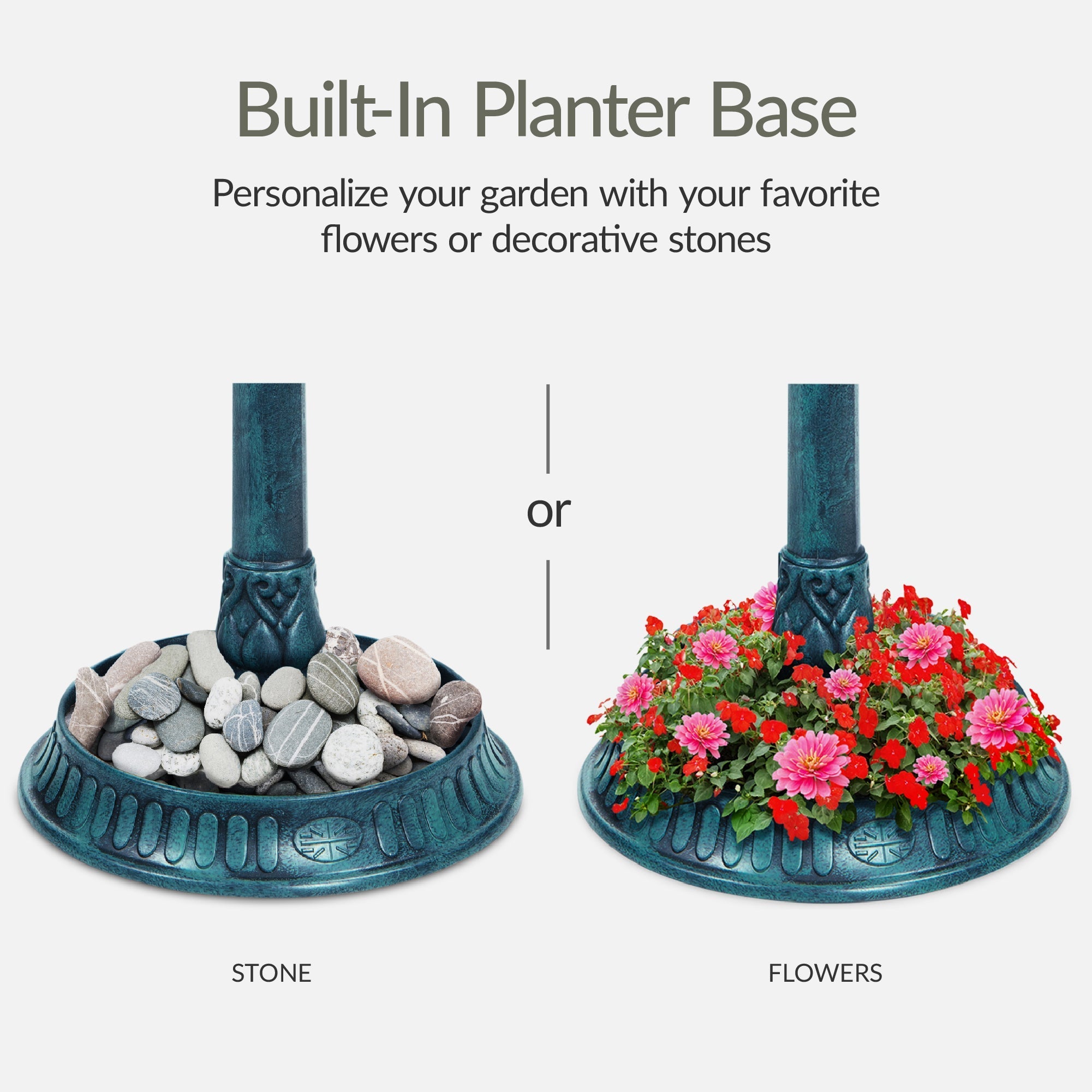 Solar Lighted Pedestal Bird Bath product image 33