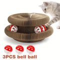 1/2pcs Magical Organ Cat Scratching Board, Wear-Resistant Indoor Interactive Pet Toys-Magic Organ Cat Scratcher Board with Circular Ball Track - Cat Interactive Toy -Cat Scratching Post*1 + Bell Ball*3-Thickened Cat Scratching Board