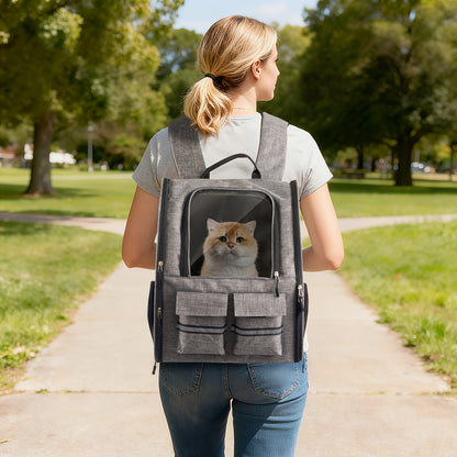 Rolling Pet Carrier with Wheels | 2-in-1 Trolley Cat Carrier Bag, Airline Approved, Telescopic Handle, Detachable Soft-Sided Travel Bag with Shoulder Strap, Zipper Closure & Safety Leash for Cats Dogs