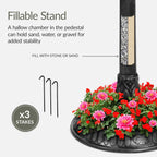 Solar Lighted Pedestal Bird Bath product image 6
