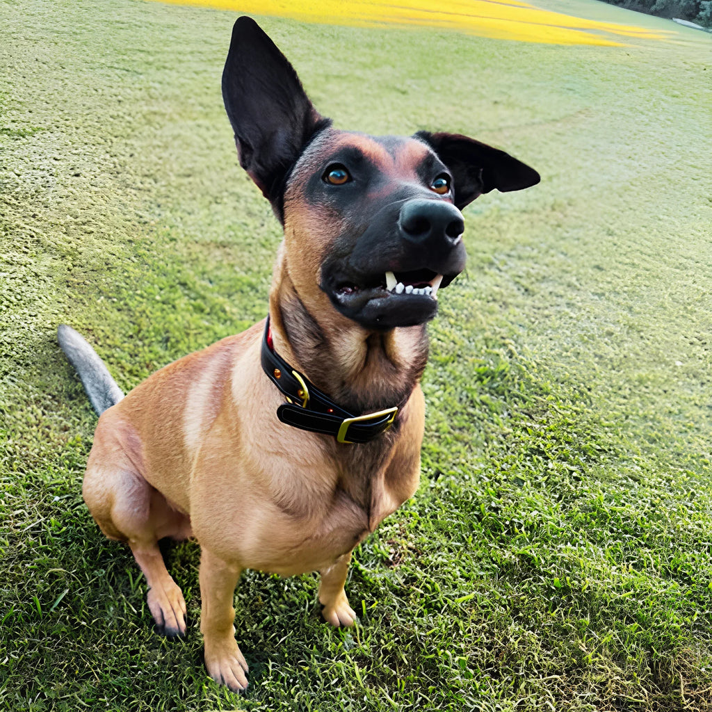 Leather Dog Collar for Strong, Comfortable Handling: Padded Veg-Tanned Design with Brass Hardware
