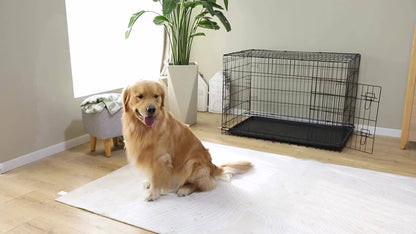 Dog Crate with Divider Panel & Double Door - Folding Metal Wire Dog Cage with Leak-Proof Tray, Indoor Outdoor Travel Pet Kennel for Small Medium Large Dogs, 5 Sizes