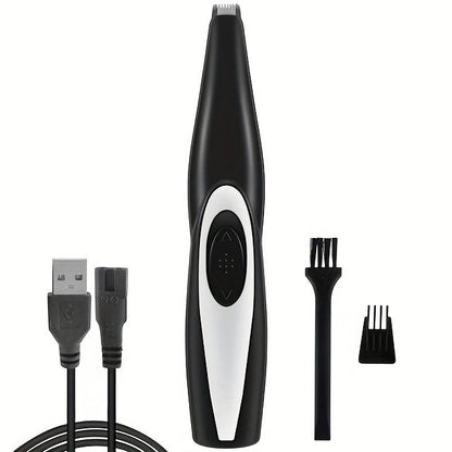 Pet Detail Trimmer Cordless USB Rechargeable - Ceramic Blade Precision Clipper for Dogs Cats Face Paws Ears Eyes Tail, Quiet Low Noise Mini Grooming Tool for Small Areas, Includes Brush & Lubricant