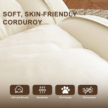 Human Dog Bed for Adults & Pets – Foldable Lazy Sofa Bed with 5 Adjustable Positions, High-Resilience Sponge, Breathable Corduroy, 2 Soft Pillows, Bedroom Living Room Reading Corner