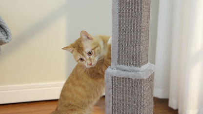 Cat Scratching Post Multi-Tier Sisal Tower for Indoor Cats – 18.9" & 32" Cat Tree with Hanging Ball Toy, Natural Sisal Rope, Sturdy Base – Green, Brown, Gray, Black, Beige Options