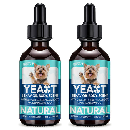 Yeast Supplement Drops for Dogs & Cats – No Odor Formula with Pau D’Arco Bark & Goldenseal Herb Liquid Extract | Easy-to-Use Pet Antifungal Support, 2 Fl Oz (60ml)