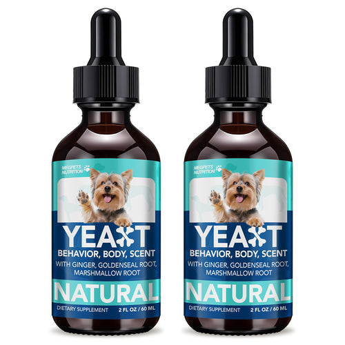 Yeast Supplement Drops for Dogs & Cats – No Odor Formula with Pau D’Arco Bark & Goldenseal Herb Liquid Extract | Easy-to-Use Pet Antifungal Support, 2 Fl Oz (60ml)