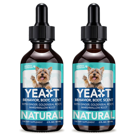 Yeast Supplement Drops for Dogs & Cats – No Odor Formula with Pau D’Arco Bark & Goldenseal Herb Liquid Extract | Easy-to-Use Pet Antifungal Support, 2 Fl Oz (60ml)