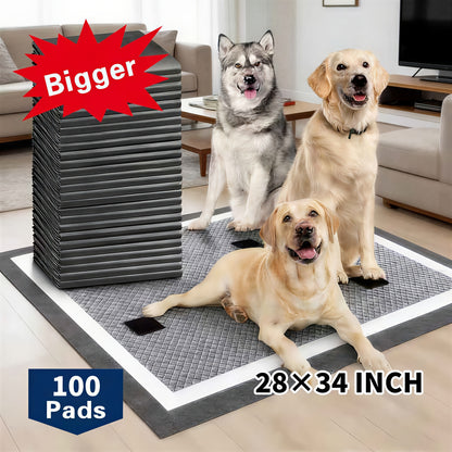 Puppy Pee Pads Jumbo Extra Large for Big Dogs - 6-Layer Heavy Duty Leakproof & Odor Control, Quick-Dry Super Absorbent Training Pads for Housebreaking, Senior Pets & Potty Training - 50 or 100 Pack