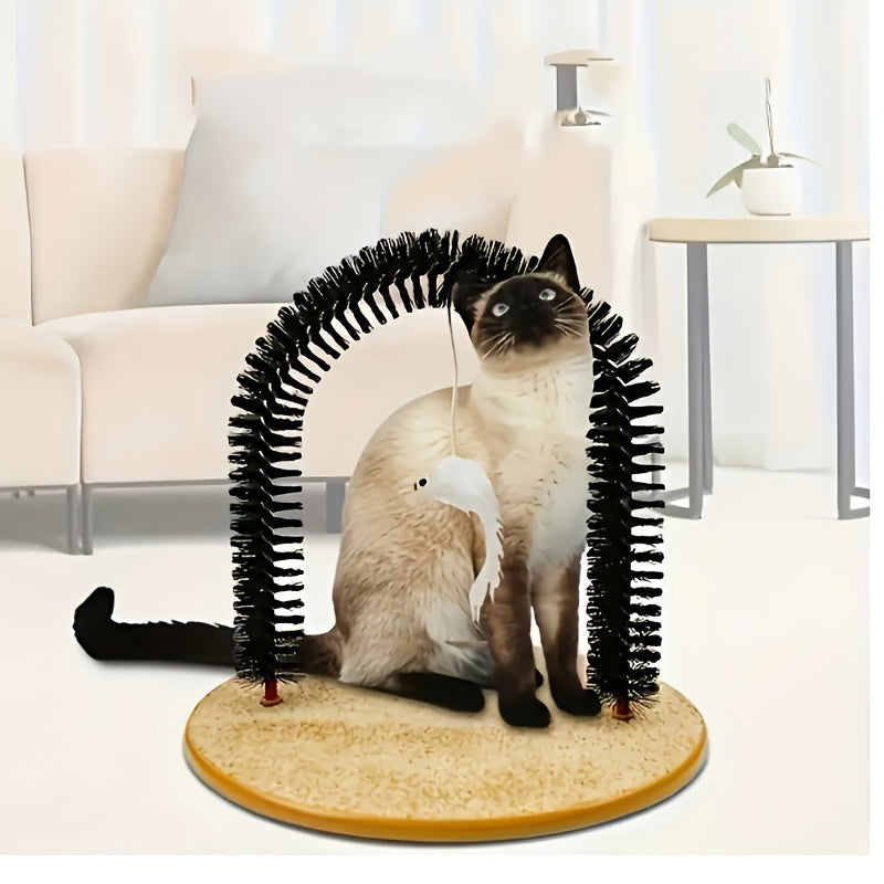 (Speed Delivery) Cat Arch Self-Grooming Massage Toy, A Multi-functional Cat Scratch Toy And Interactive Toy for Kittens. It's A Toy That Cats Can't Resist, Used for Grooming, Washing And Scratching. A Tool to Massage And Groom Your Beloved Cat.