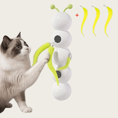 Automatic Caterpillar Cat Toy Interactive Electric Teaser for Indoor Cats - Self-Moving Worm Chasing Toy Stimulates Hunting Instincts Keeps Cats Active & Entertained