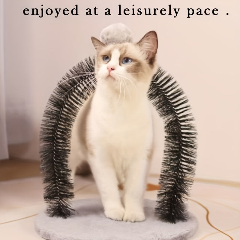 (Speed Delivery) Cat Arch Self-Grooming Massage Toy, A Multi-functional Cat Scratch Toy And Interactive Toy for Kittens. It's A Toy That Cats Can't Resist, Used for Grooming, Washing And Scratching. A Tool to Massage And Groom Your Beloved Cat.