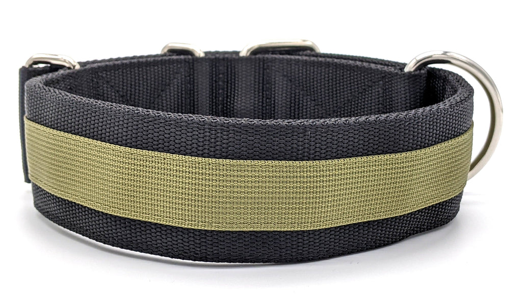 Canine Athletes 2" Pro- HD 2" Heavy Duty Working Dog Collar Black Green Back