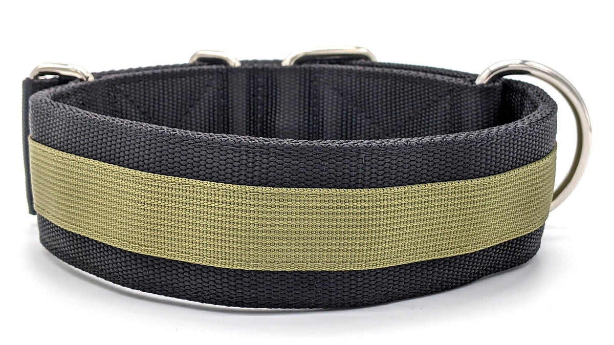 Canine Athletes 2" Pro- HD 2" Heavy Duty Working Dog Collar Black Green Back