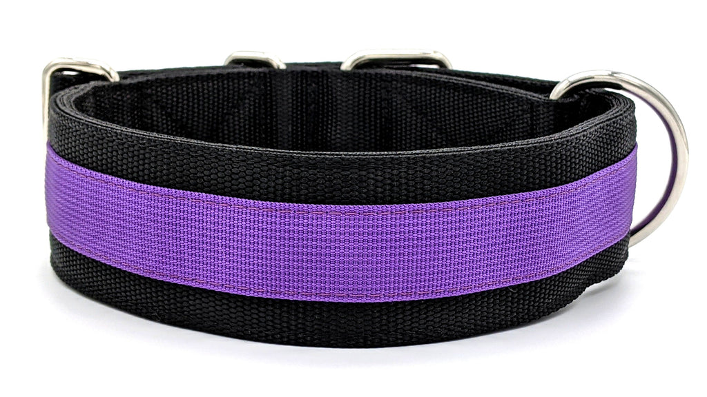 Canine Athletes 2" Pro- HD Heavy Duty Working Dog Collar Black Purple Back