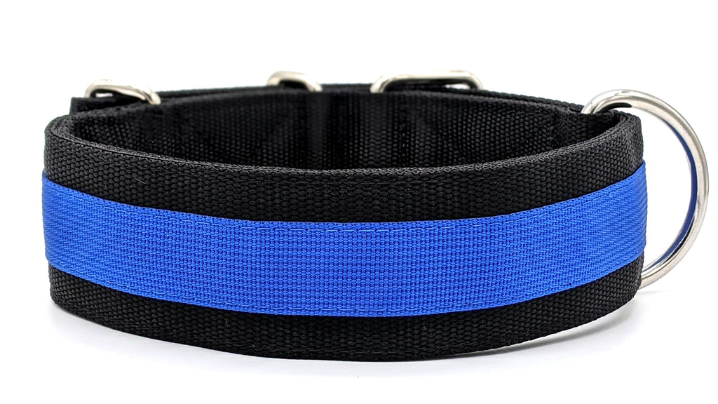 Canine Athletes 2" Heavy Duty Durable Pro-HD Working Dog Collar Black Blue Back