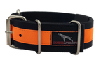 Canine Athletes 2" Pro-HD Heavy Duty Working Dog Collar Black Orange