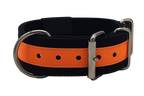 Canine Athletes 2" Pro-HD Heavy Duty Working Dog Collar Black Orange Back
