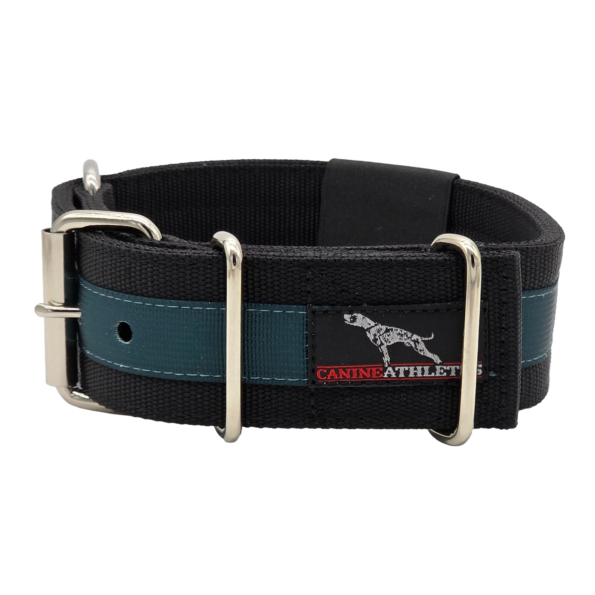 Canine Athletes 2" Pro-HD Heavy Duty Working Dog Collar Black Teal