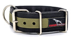 Heavy-Duty Two-Inch Working Dog Collar, Small / Black/Olive Green