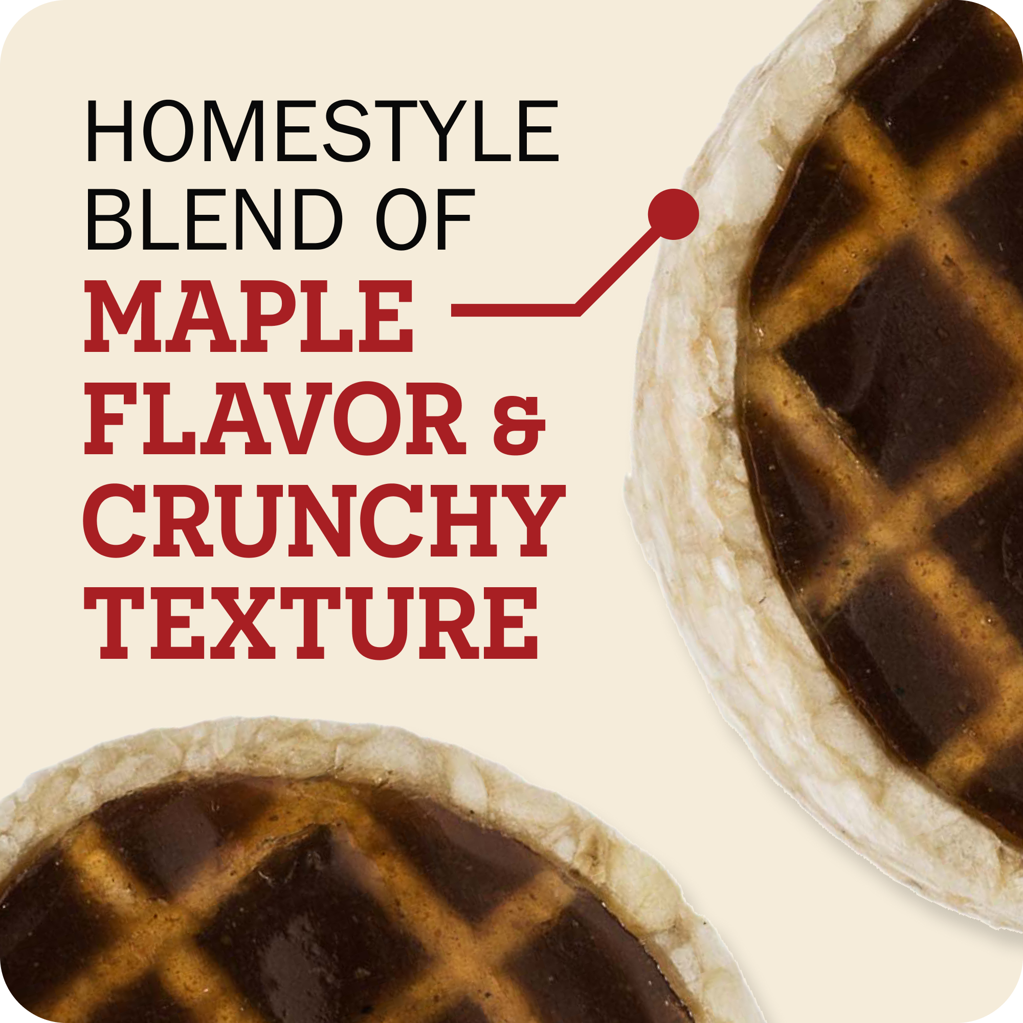 Redbarn Roofle treat with homestyle blend of Maple flavor & crunchy texture