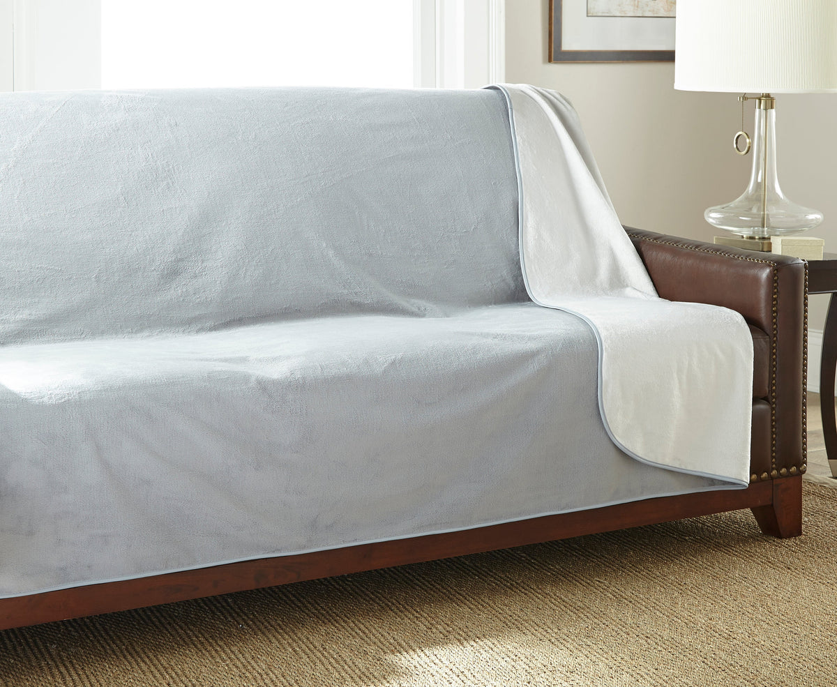 Silky Waterproof Pet Protection Throw, Dove/Buff / Long/Sofa (70 x 120)