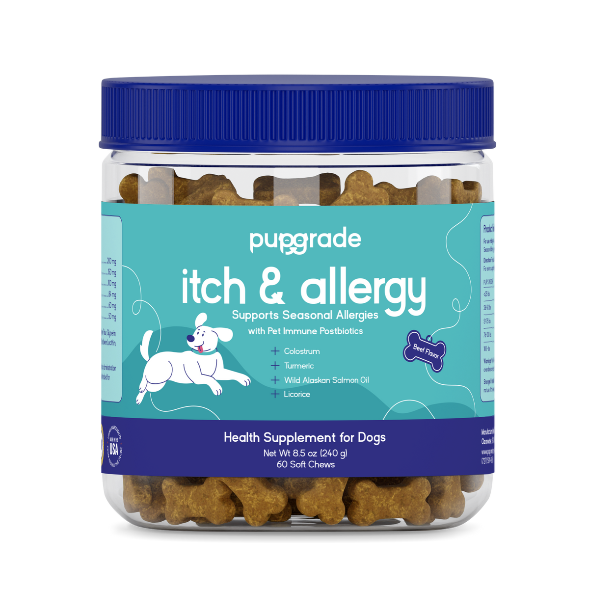 Dog Allergy and Skin Support Chews, 1 Jar