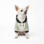 Olive Cream Stretch Fleece Dog Hoodie, S