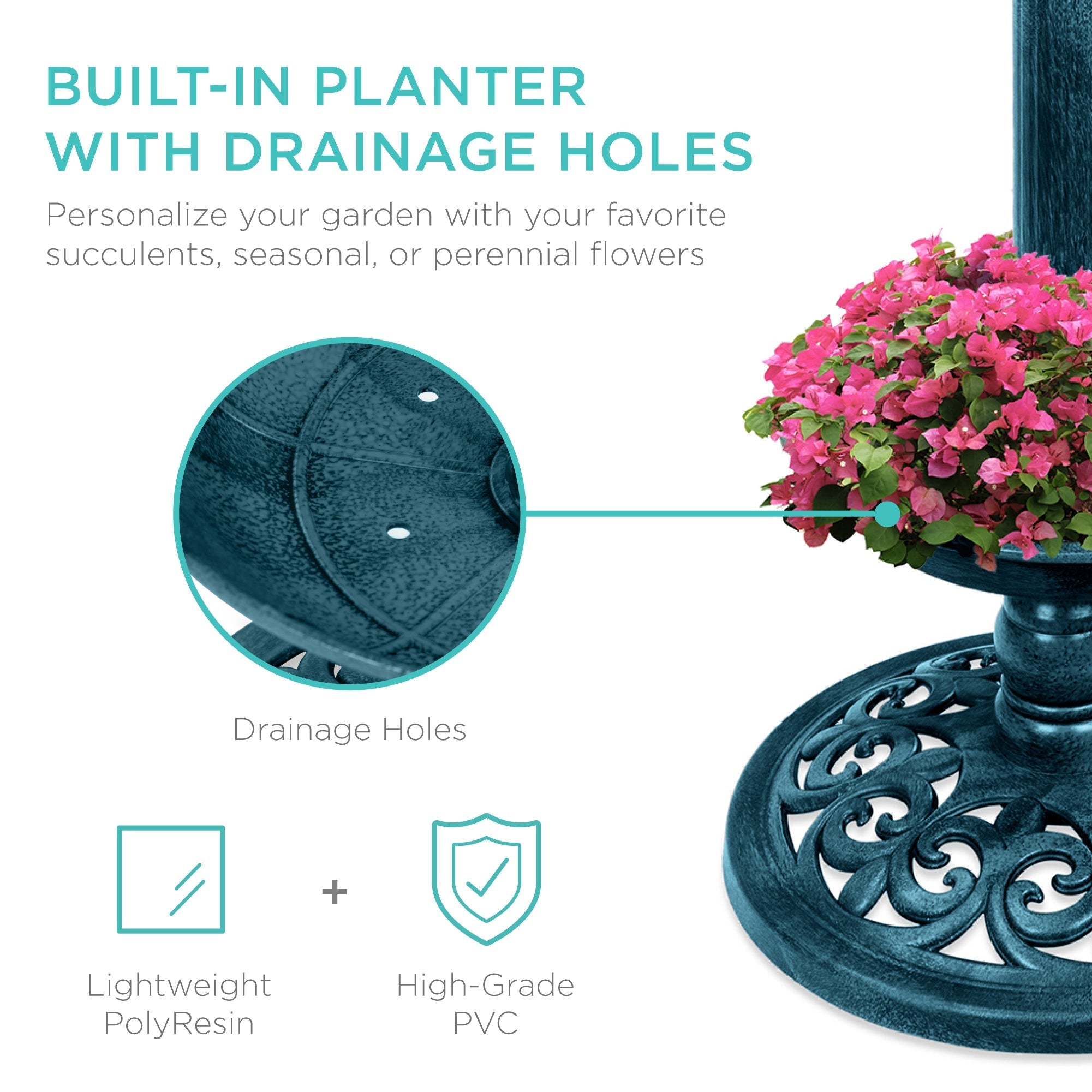 Solar Bird Bath with Planter product image 11