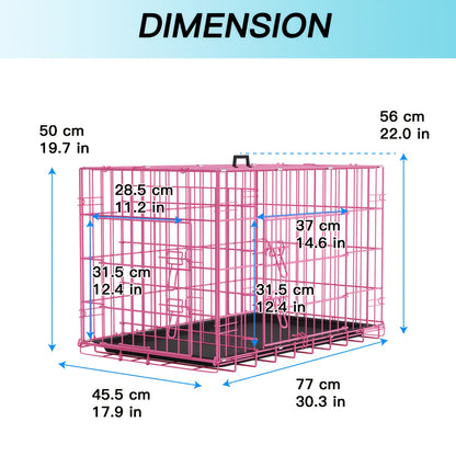 Dog Crate Foldable Metal Wire Dog Cage with Divider Panel & Leak-Proof Tray – Indoor Outdoor Dog Kennel for Small Medium Dogs, Rabbits & Small Animals, Multiple Sizes & Colors