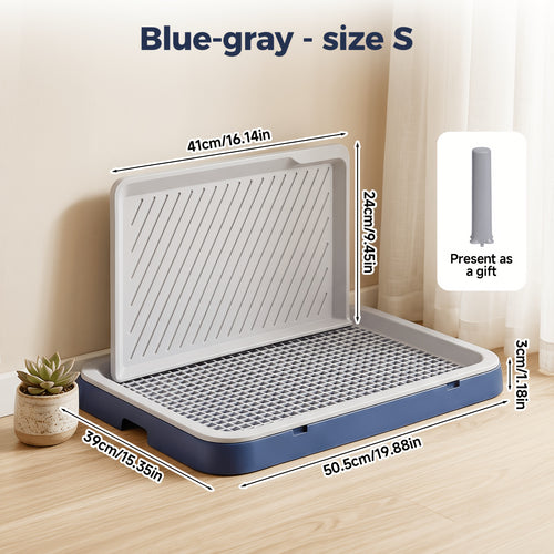 Indoor Dog Toilet Tray – Splash-Proof Wall Style, Non-Slip Removable Pet Potty Tray in Thickened PP for Small to Medium Dogs, Extra Large