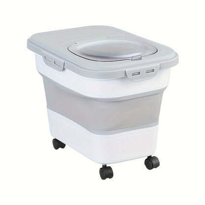Pet Food Storage Container with Wheels – Large Capacity Airtight Sealed Bin, Moisture & Insect Proof with Measuring Cup for Cat & Dog Dry Food