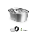 Stainless Steel Pet Water Fountain, Fountain & 4 Filters