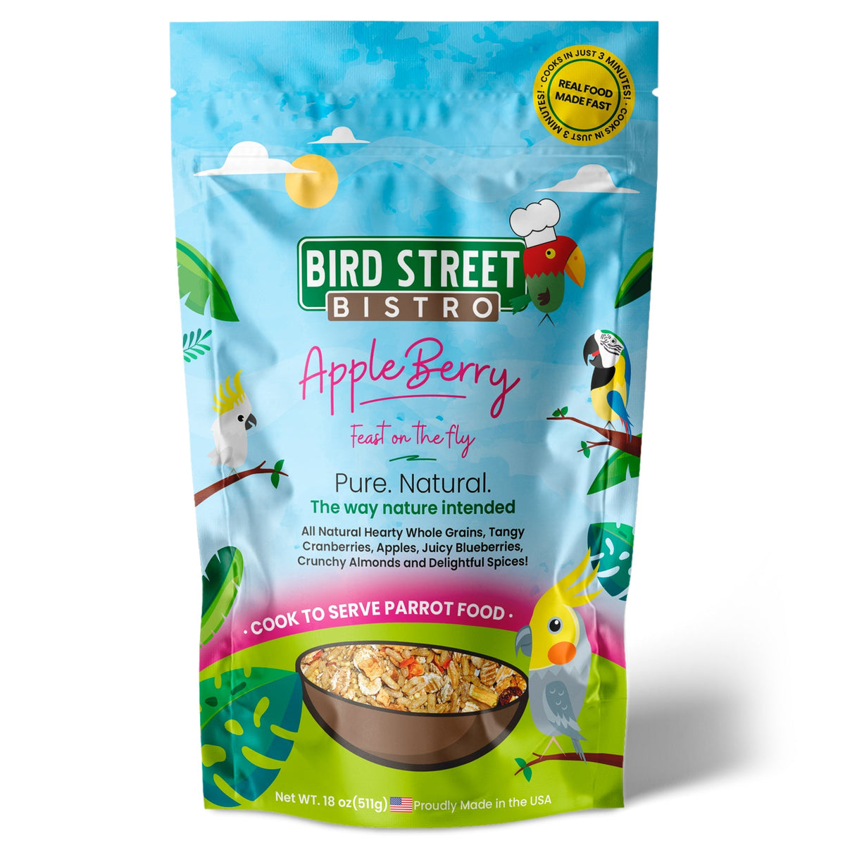 AppleBerry Parrot Food, 18 oz
